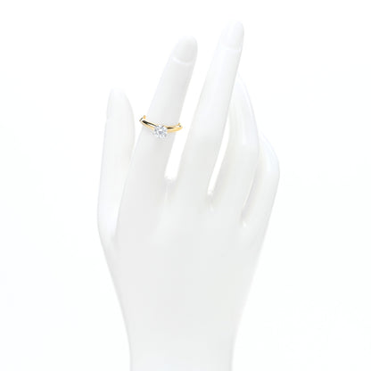 Tiffany 18K Yellow Gold Platinum Diamond .66ct Solitaire Engagement Ring 50 5.5 2 of 4