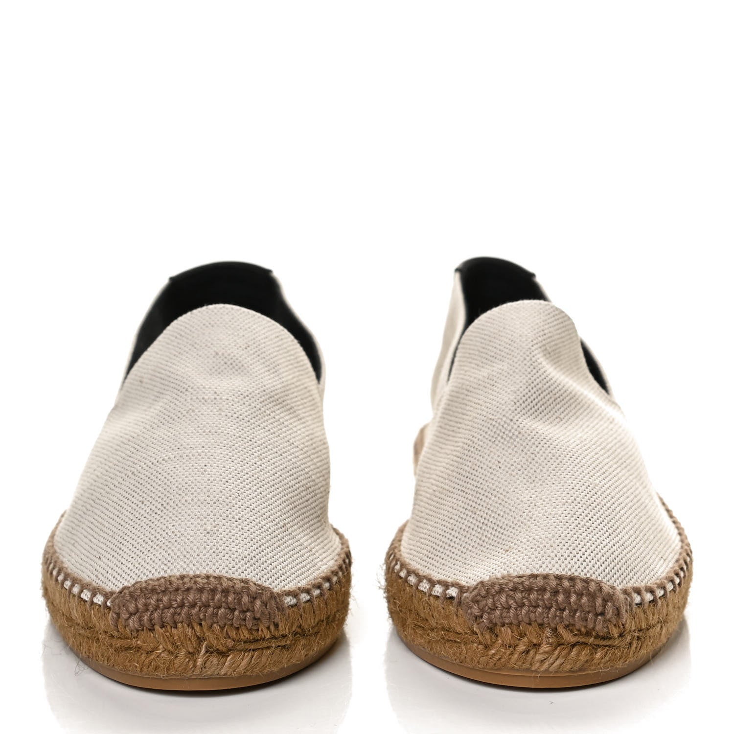 Saint Laurent Canvas Nappa Elba Light Logo Embroidered Espadrilles 41 Panna 2 of 10