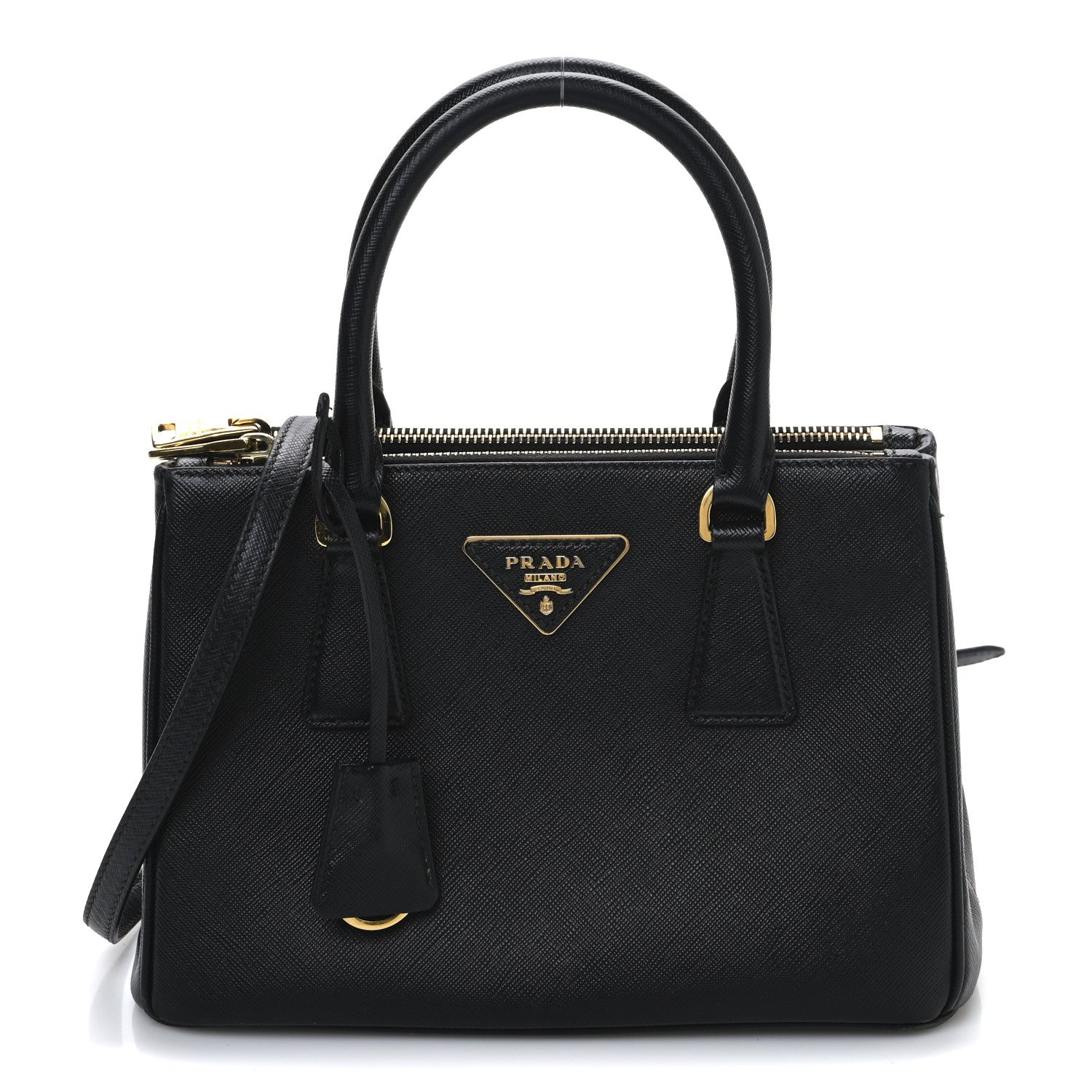 Prada Saffiano Lux Small Galleria Double Zip Tote Black 1 of 11