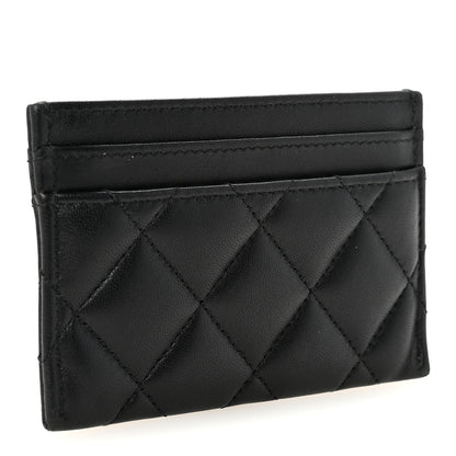Chanel Lambskin Quilted Pearl CC Chanel Card Holder Black 3 of 9