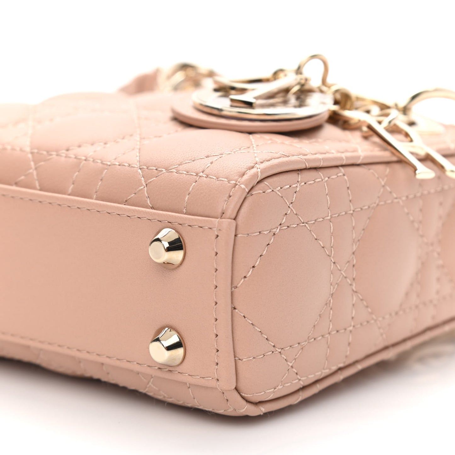 Lambskin Cannage Micro Lady Dior Rose Des Vents