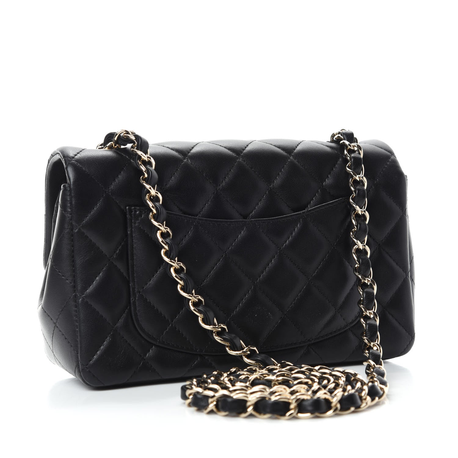 Chanel Lambskin Quilted Mini Rectangular Flap Black 3 of 11