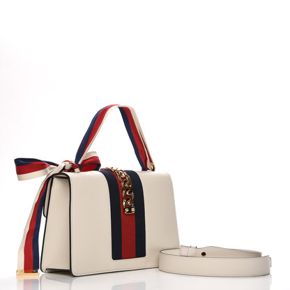 Gucci Calfskin Small Sylvie Shoulder Bag White 3 of 7