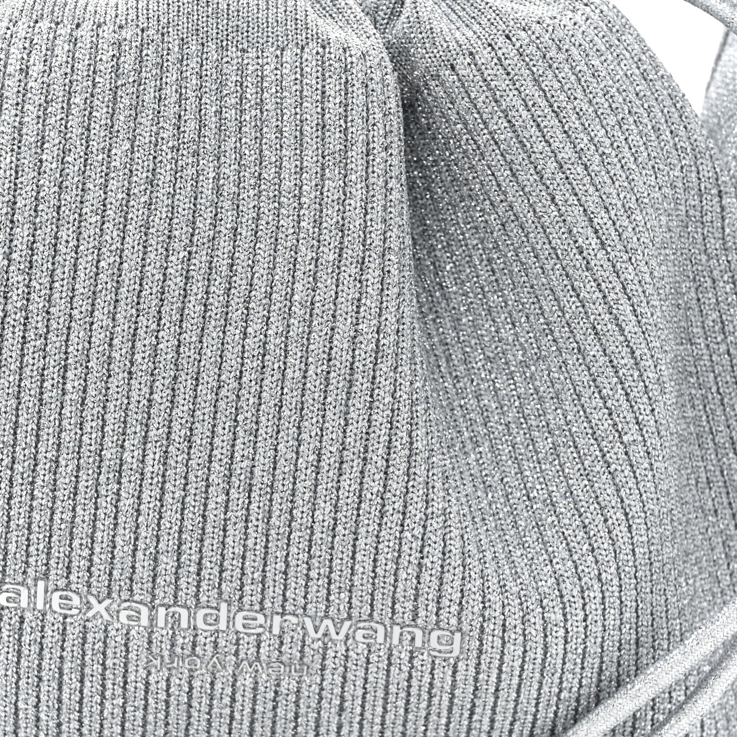 Alexander Wang Metallic Ribbed Knit Small Ryan Bag Silver 7 of 9