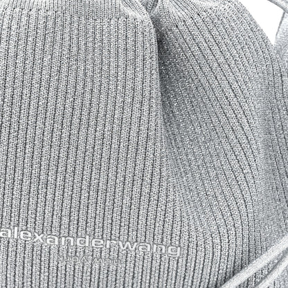 Alexander Wang Metallic Ribbed Knit Small Ryan Bag Silver 7 of 9
