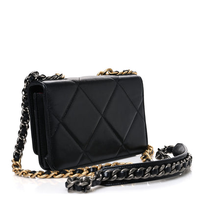 Chanel Goatskin Quilted Chanel 19 Wallet On Chain WOC Black 3 of 11
