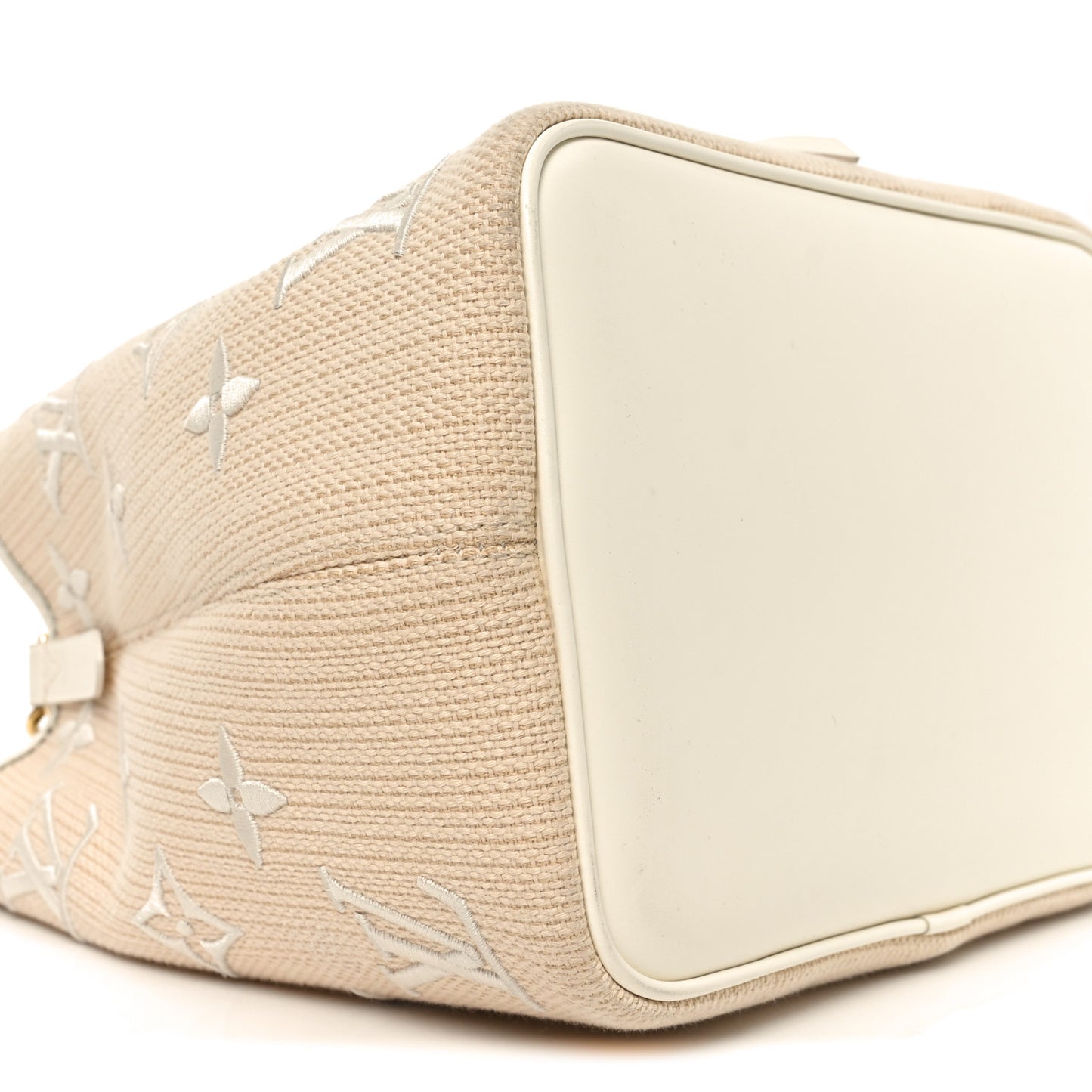 Cotton Monogram Embroidered Neonoe MM Beige White