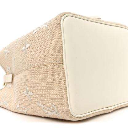 Louis Vuitton Cotton Monogram Embroidered Neonoe MM Beige White 8 of 10