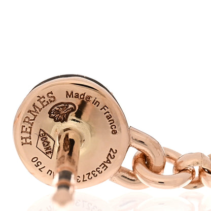 Hermes 18K Rose Gold Diamond Kelly Clochette Drop Earrings 4 of 5