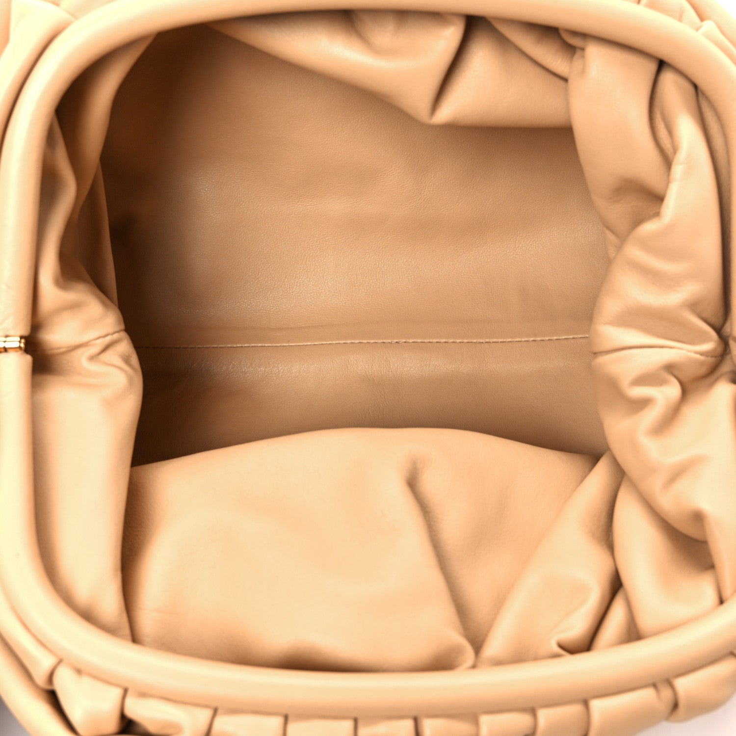 Bottega Veneta Smooth Butter Calf The Pouch Oversized Clutch Almond 5 of 11