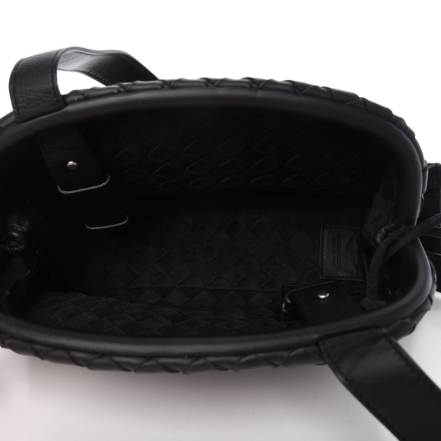 Calfskin Intrecciato Crossbody Black
