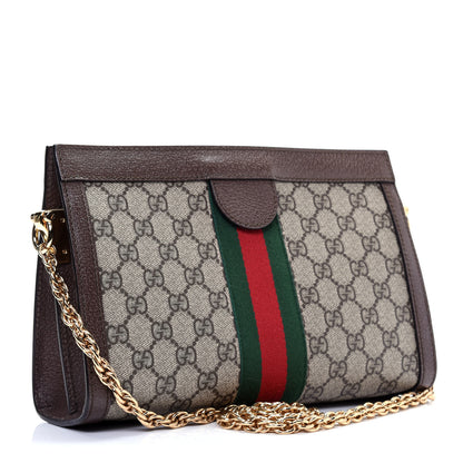 Gucci GG Supreme Monogram Web Small Ophidia Chain Shoulder Bag Brown 3 of 11