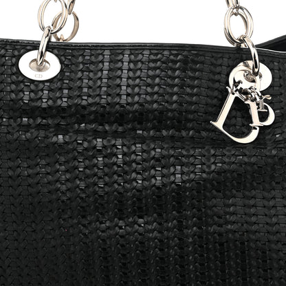 Christian Dior Lambskin Woven Dior Soft Shopping Tote Black 8 of 12