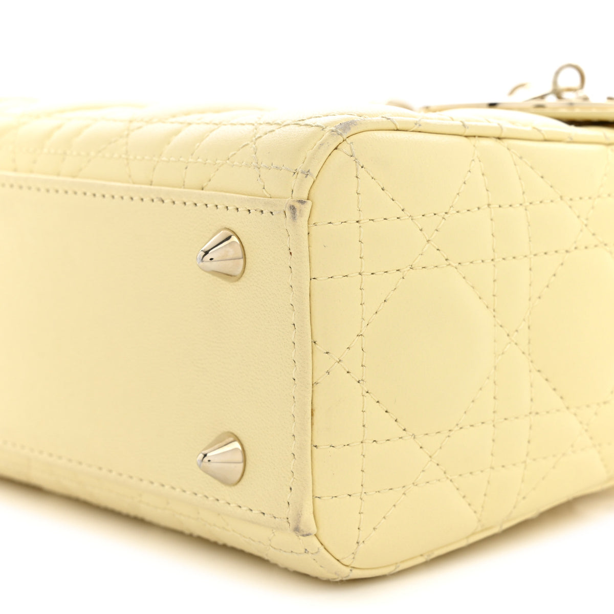 Lambskin Cannage Small My ABCDior Lady Dior Soft Yellow