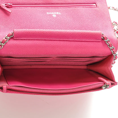 Chanel Iridescent Caviar Quilted Wallet on Chain WOC Pink 5 of 7