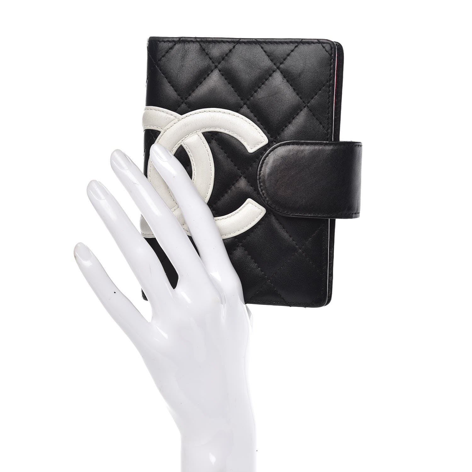 Chanel Calfskin Quilted Small Cambon Agenda Planner Black White 2 of 12