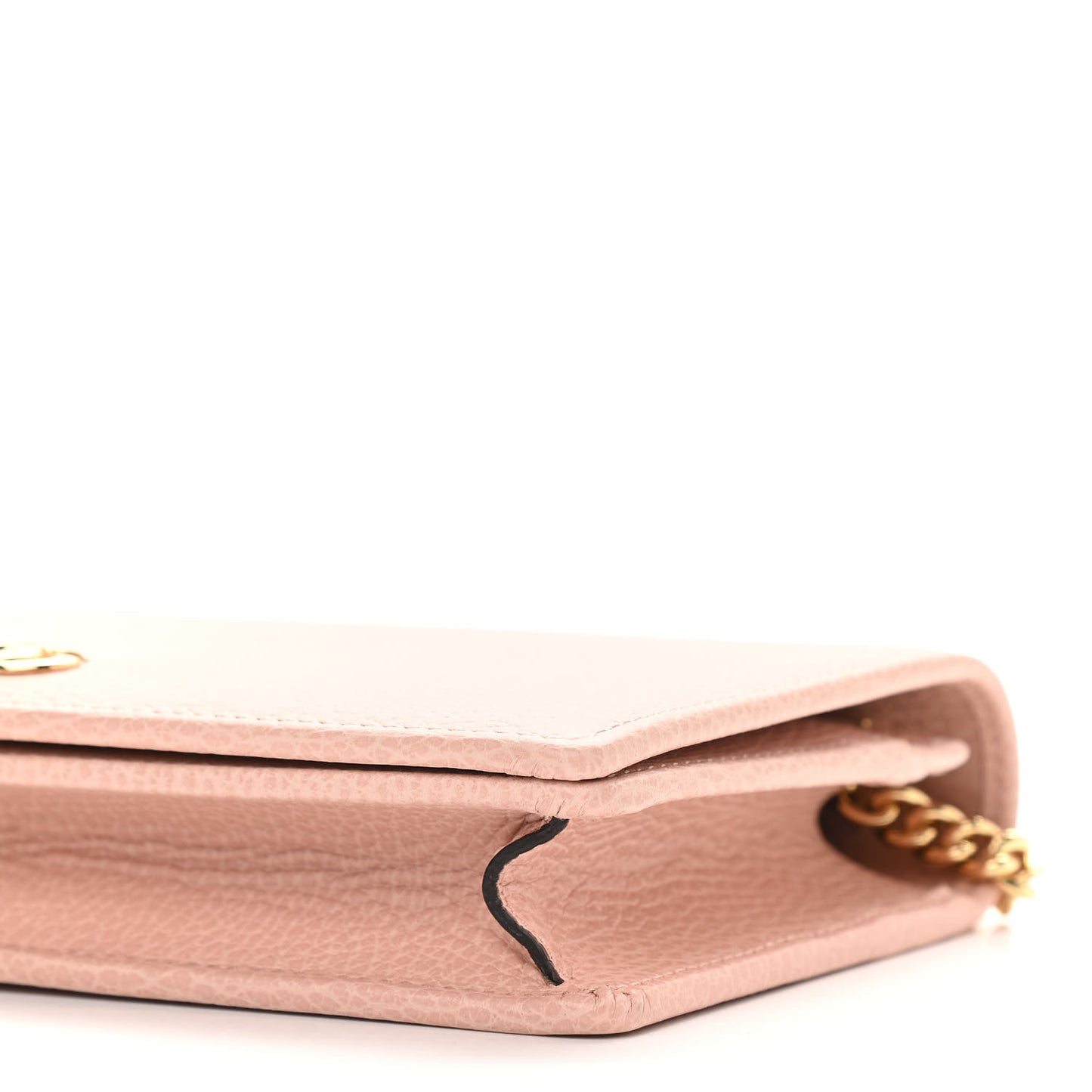 Dollar Calfskin Mini GG Marmont Chain Wallet Perfect Pink