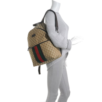 Gucci GG Monogram Web Medium Classic Backpack Brown 2 of 7