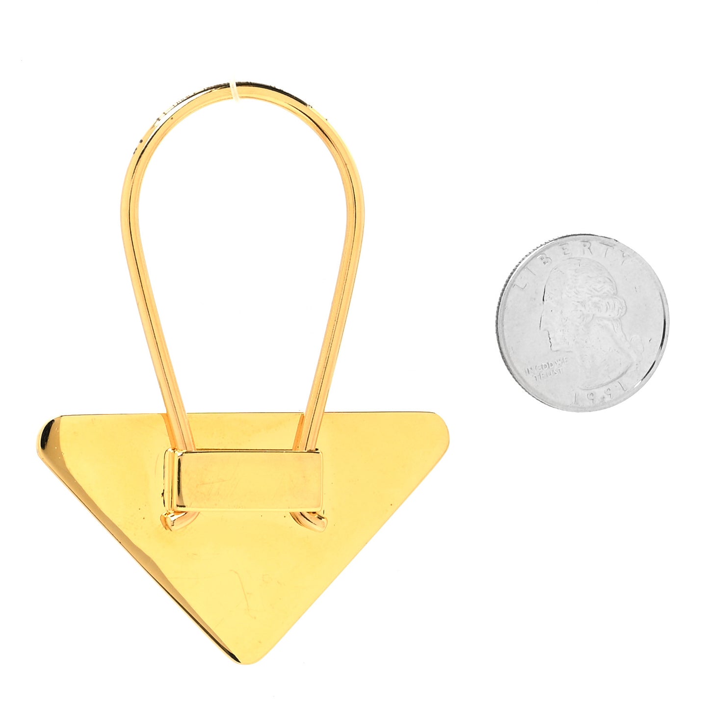 Saffiano Triangle Logo Keychain Black