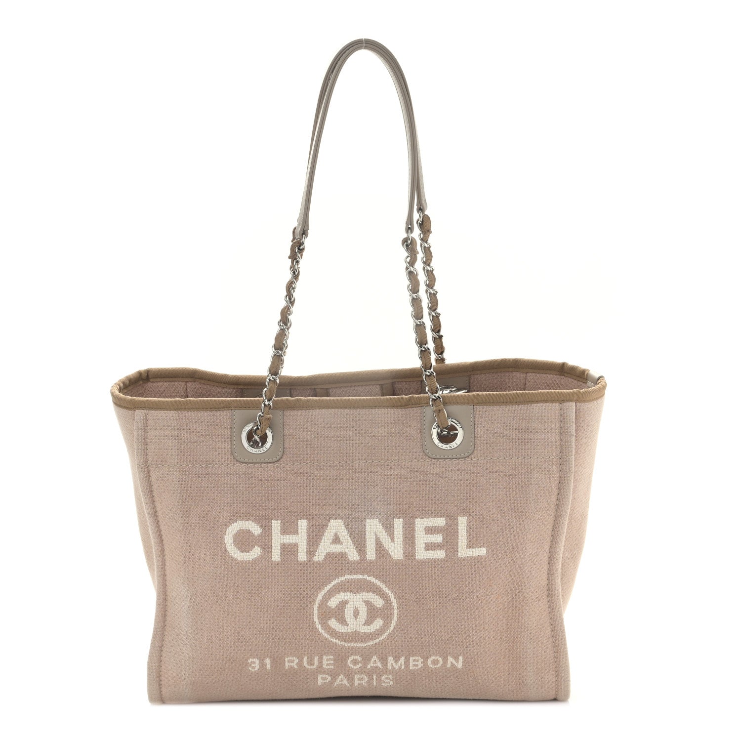 Chanel Canvas Small Deauville Tote Ecru 1 of 9