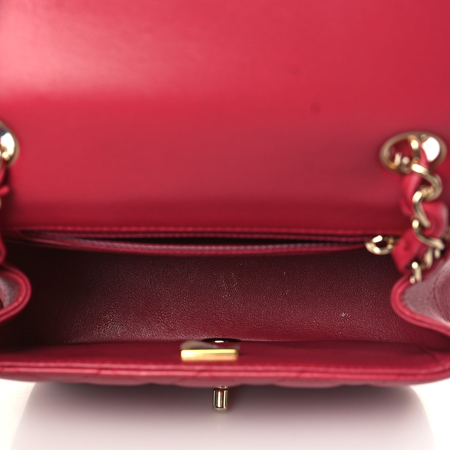 Lambskin Quilted Mini Square Flap Dark Pink