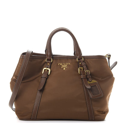 Prada Nylon Tessuto Vitello Daino Tote Corinto 1 of 10
