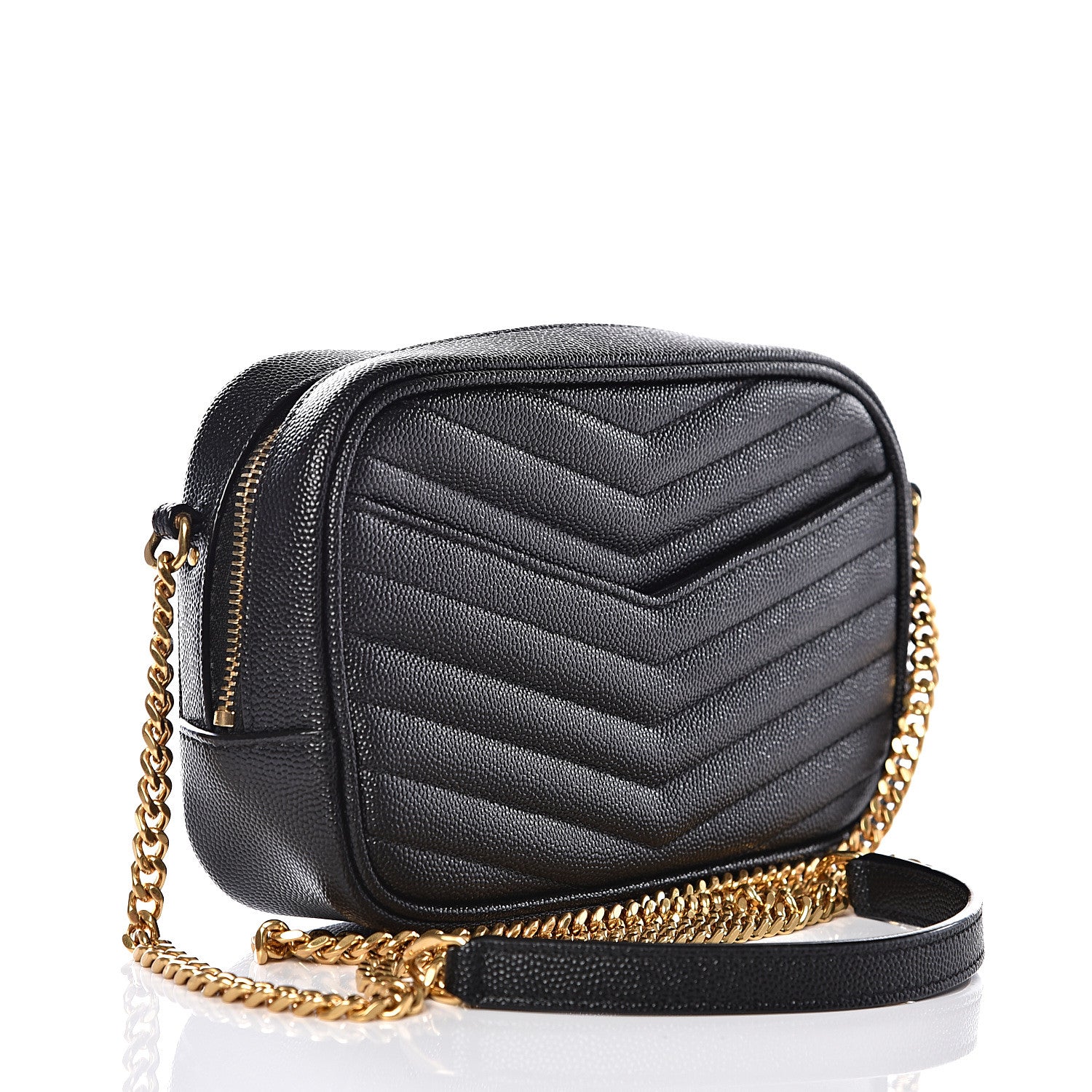 Saint Laurent Grain De Poudre Matelasse Monogram Mini Lou Camera Bag Black 2 of 9