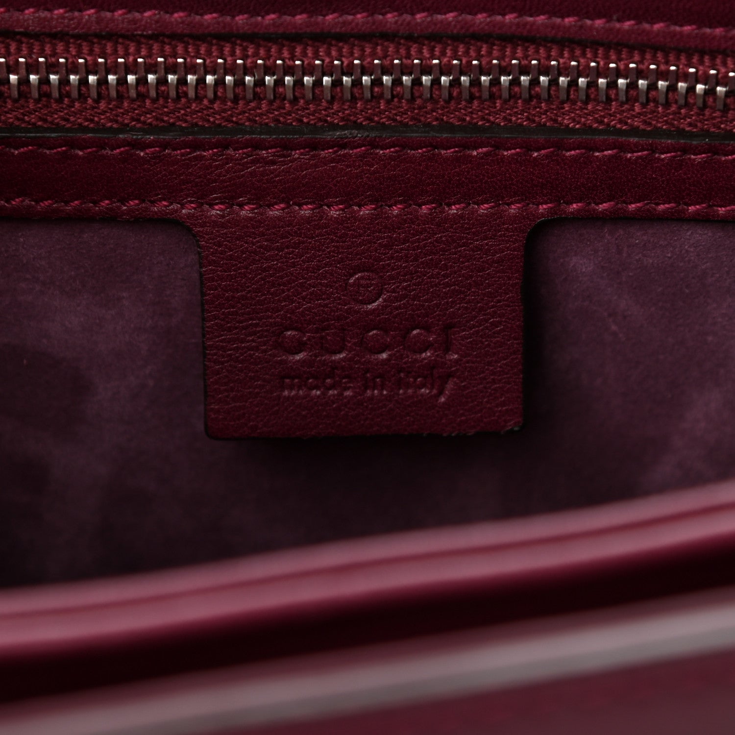 Gucci Regent Calfskin Bamboo Medium Lady Lock Top Handle Bag Purple Wine 5 of 12