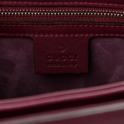 Gucci Regent Calfskin Bamboo Medium Lady Lock Top Handle Bag Purple Wine 5 of 12