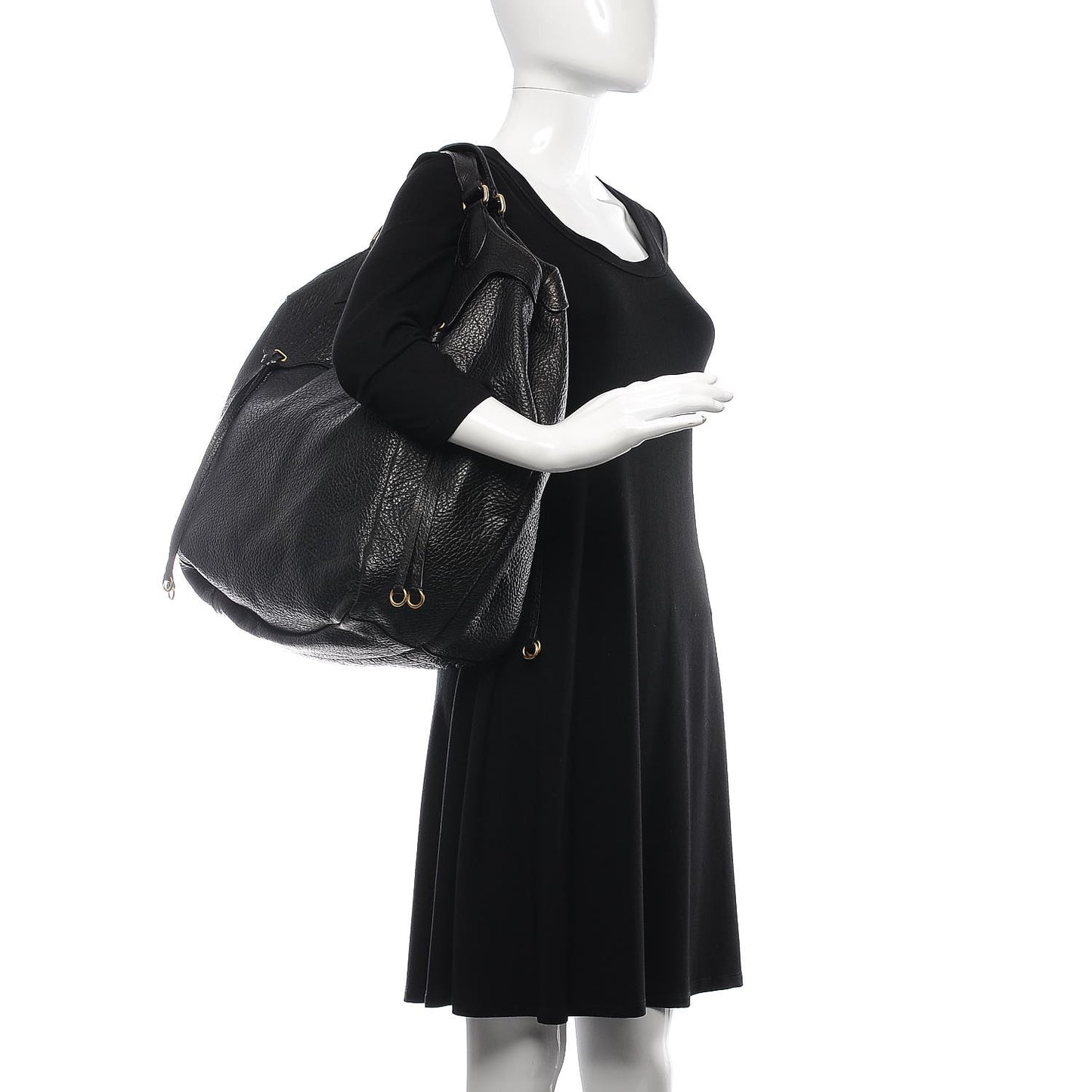 Pebbled Calfskin Hobo Black