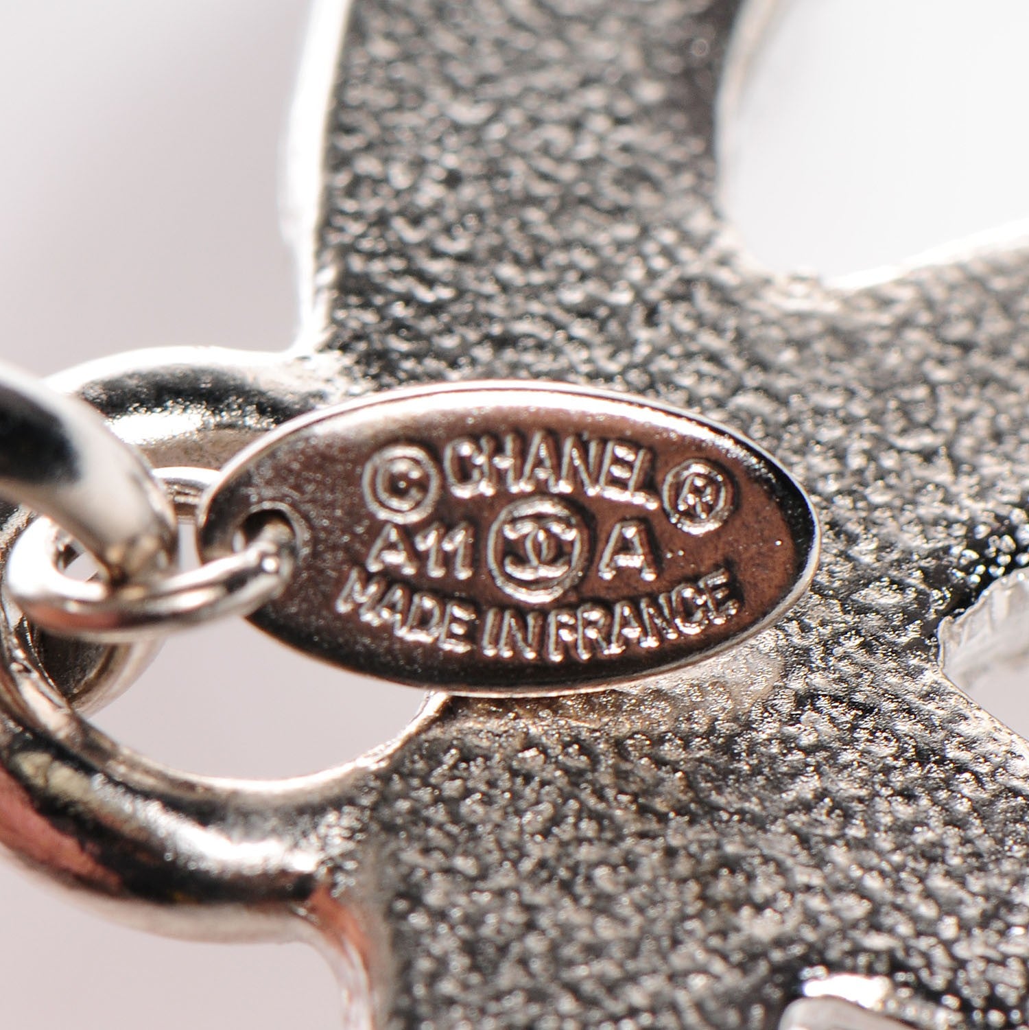 Chanel Crystal CC Key Chain Silver 4 of 5