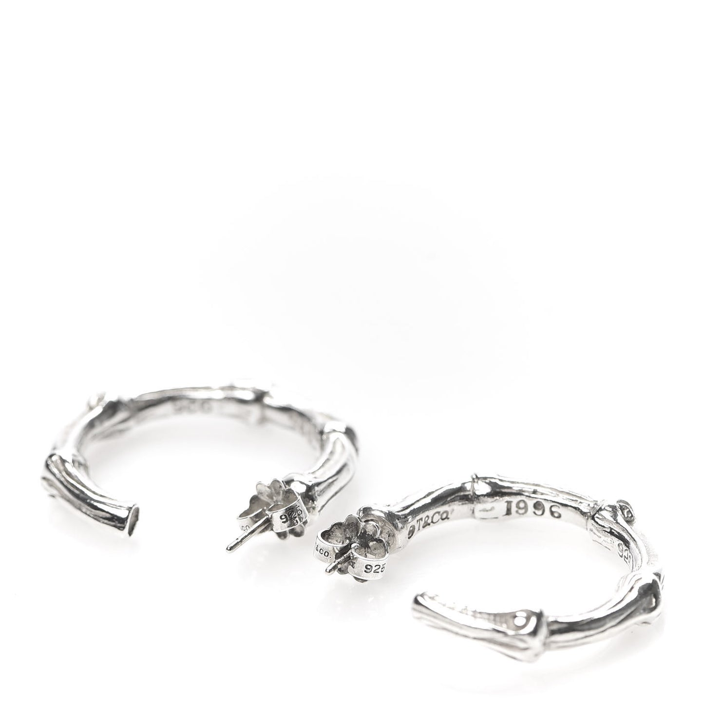 Sterling Silver Bamboo Hoop Earrings