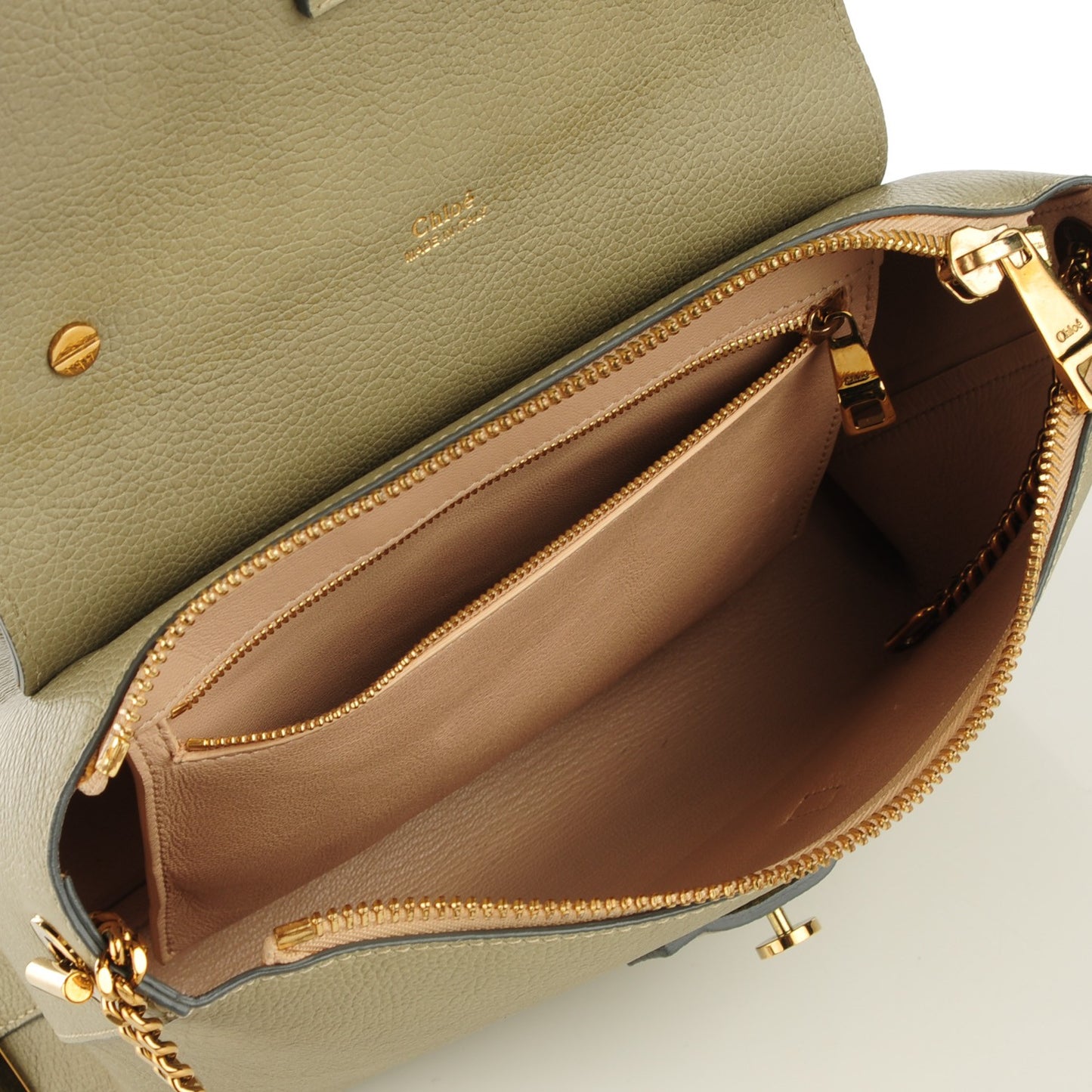 Calfskin Medium Clare Top Handle Bag Baobab Green