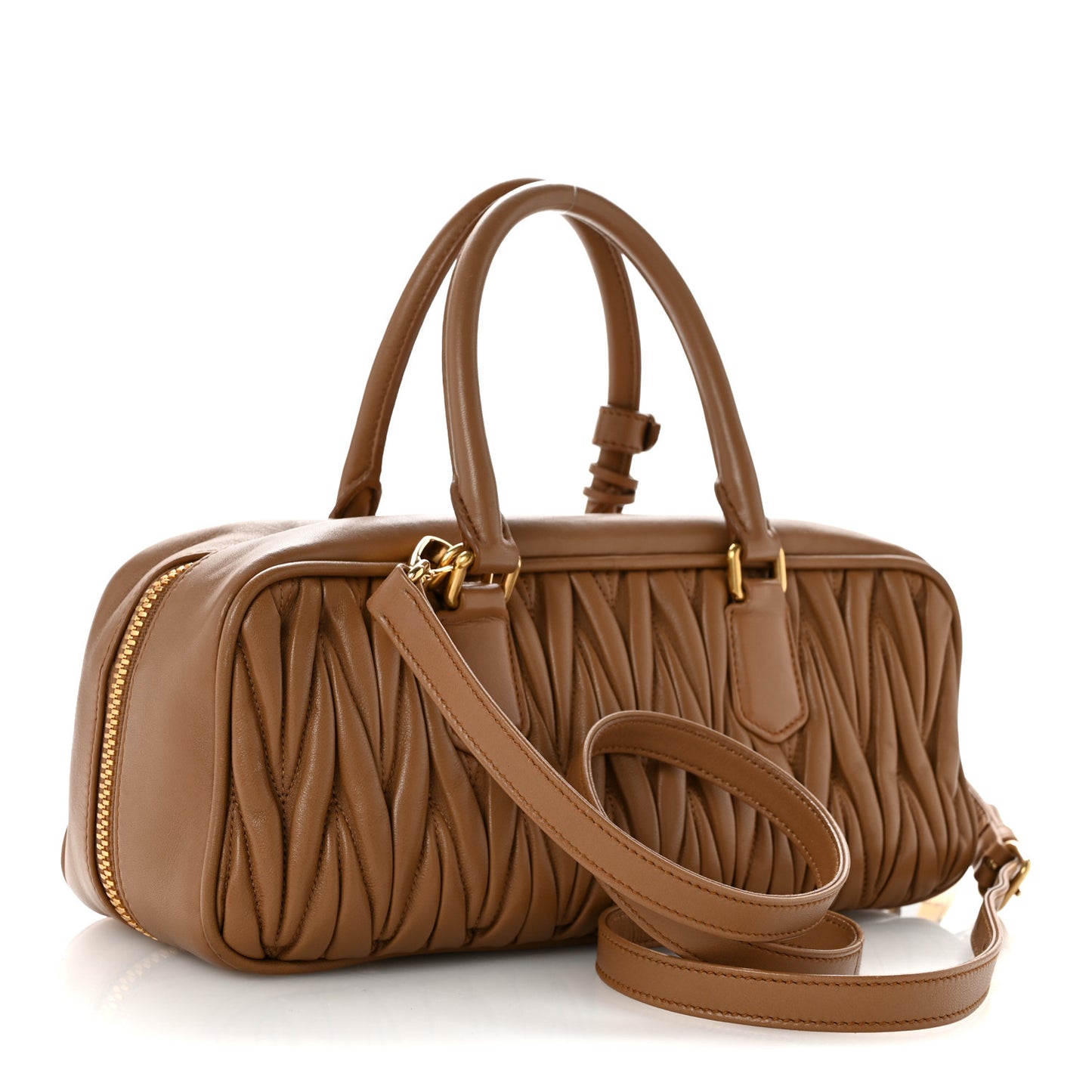 Nappa Matelasse Large Arcadie Top Handle Bag Caramel Caramel