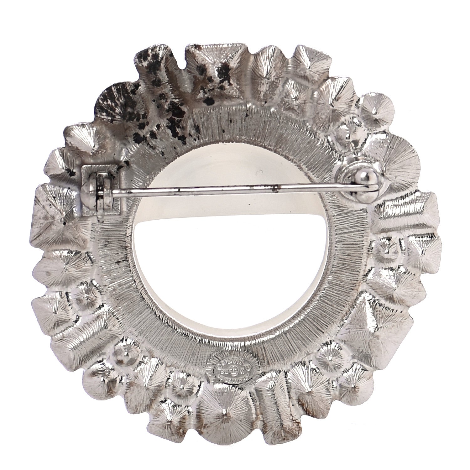 Chanel Crystal CC Smiley Emoji Brooch Silver 3 of 5