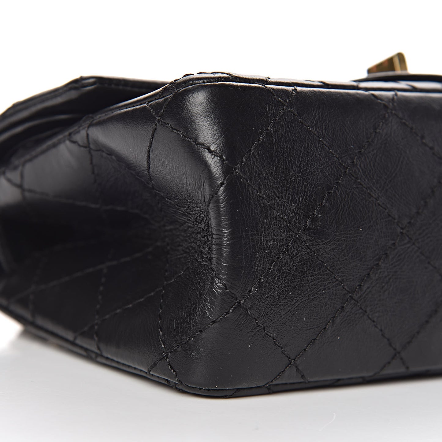 Aged Calfskin Quilted 2.55 Reissue 224 Flap Black