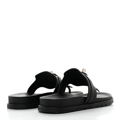 Hermes Calfskin Womens Empire Sandals 37 Black 4 of 11