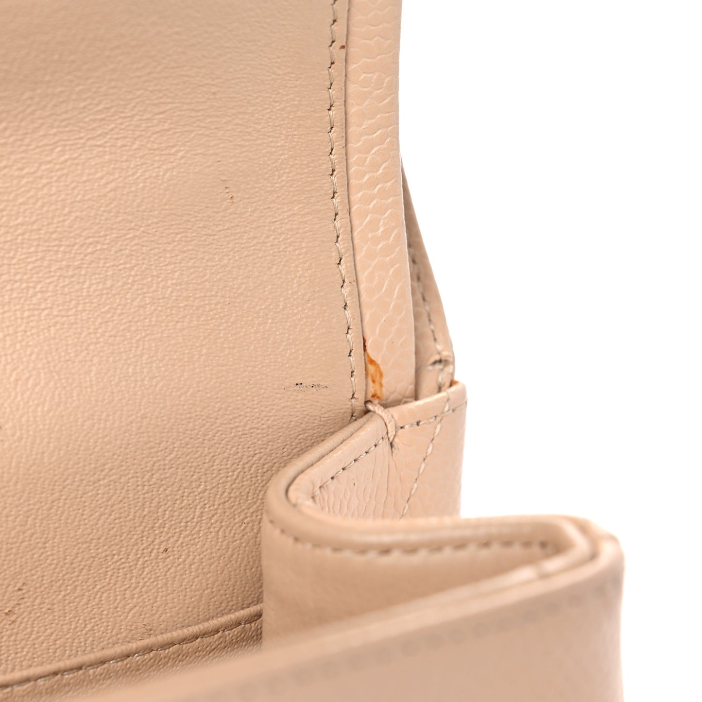 Caviar Quilted Jumbo Double Flap Beige Clair