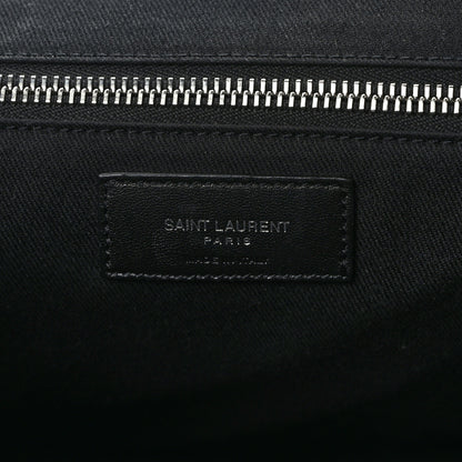 Saint Laurent Calfskin Crocodile Embossed Sac De Jour Backpack Black 6 of 13