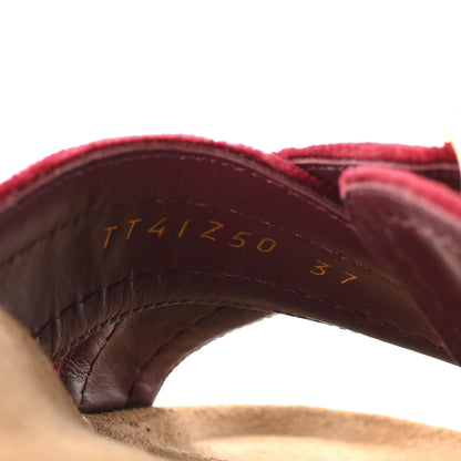 Valentino Garavani Velvet Flat Slide Sandals 37 Red 7 of 8