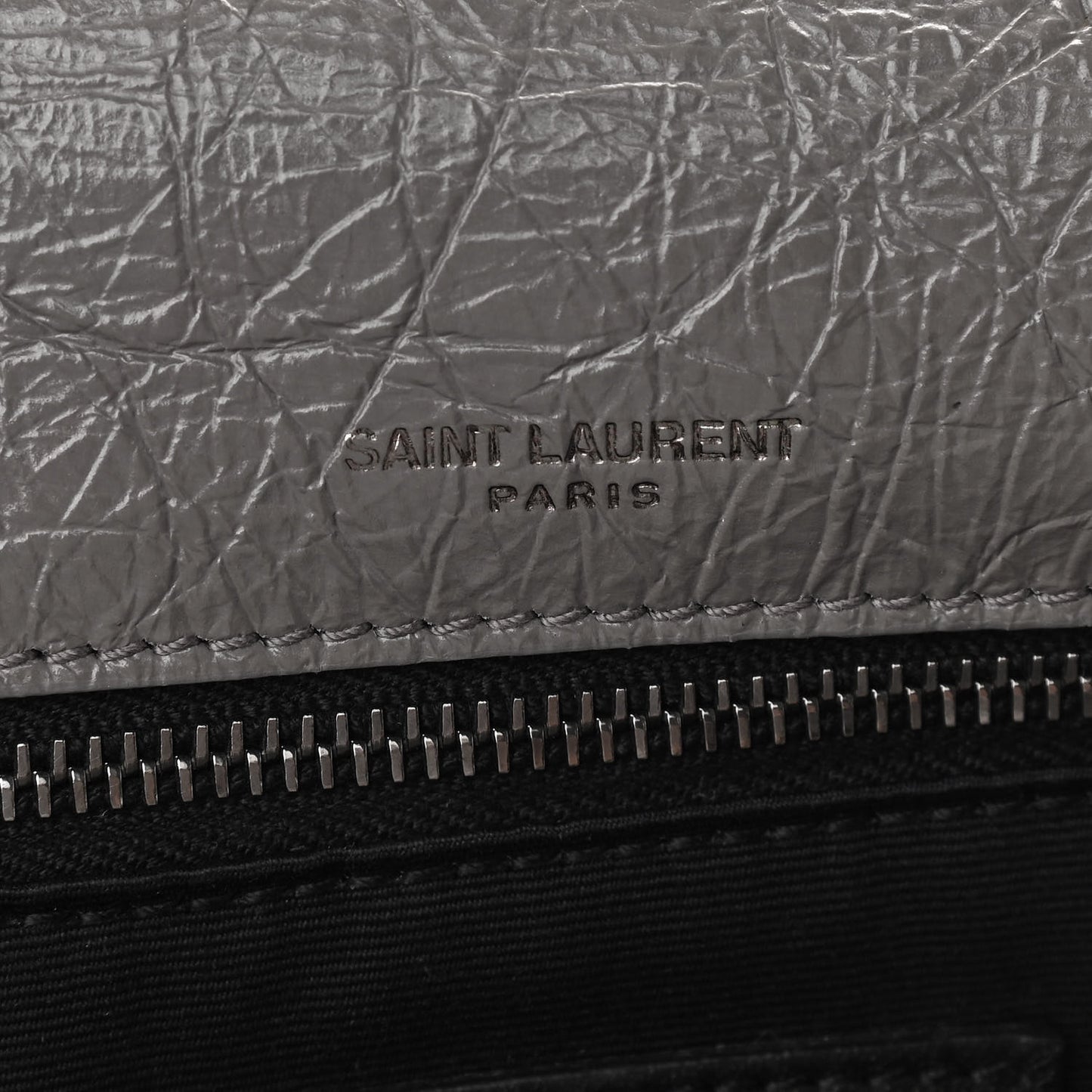 Crinkled Calfskin Matelasse Monogram Medium Niki Chain Satchel Fog