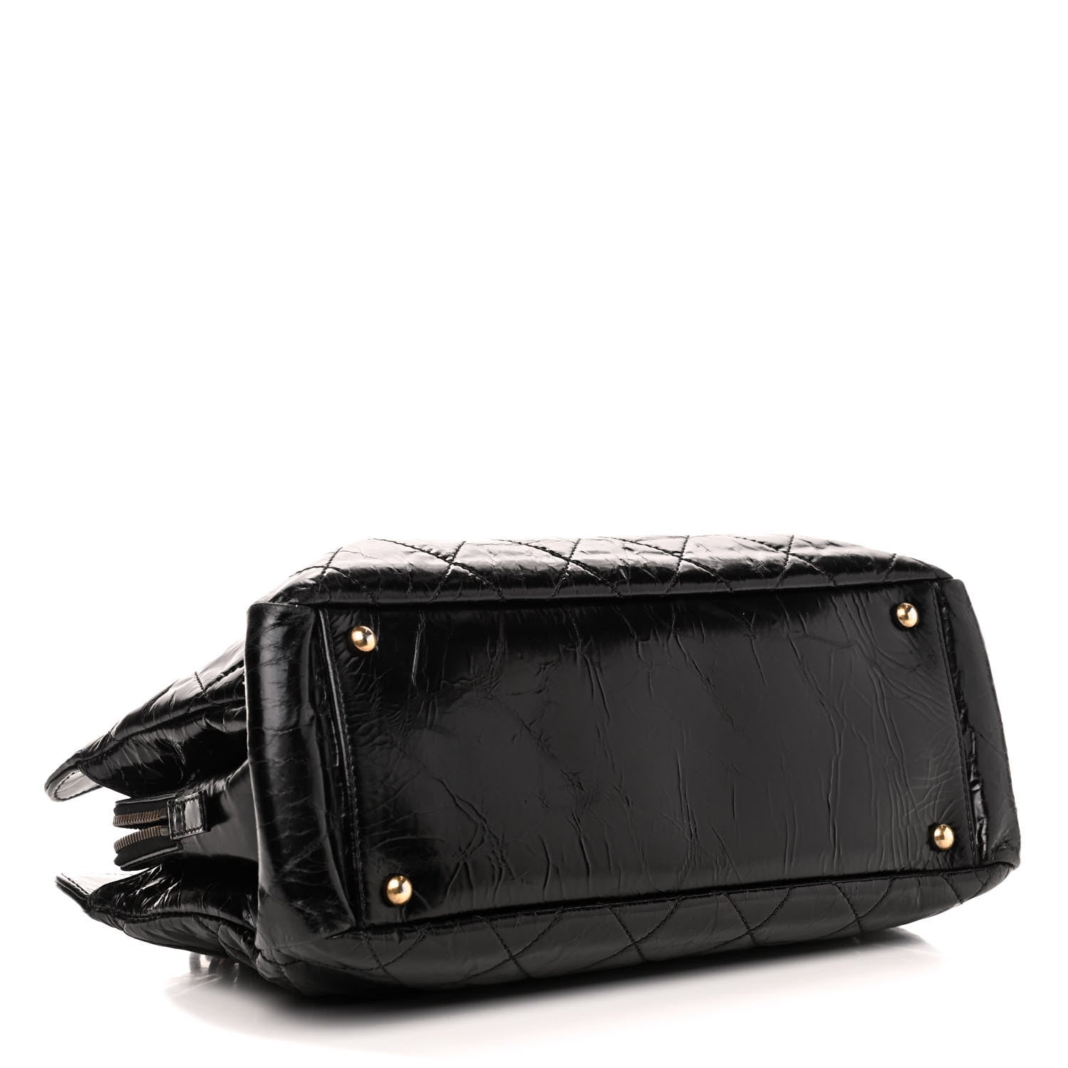 Chanel Glazed Crackled Calfskin Small Reissue Tote Black 3 of 4