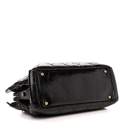 Chanel Glazed Crackled Calfskin Small Reissue Tote Black 3 of 4