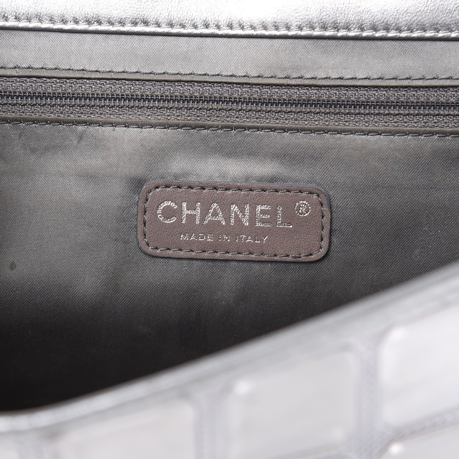 Chanel Vinyl Large Ice Cube Flap Silver 6 of 19
