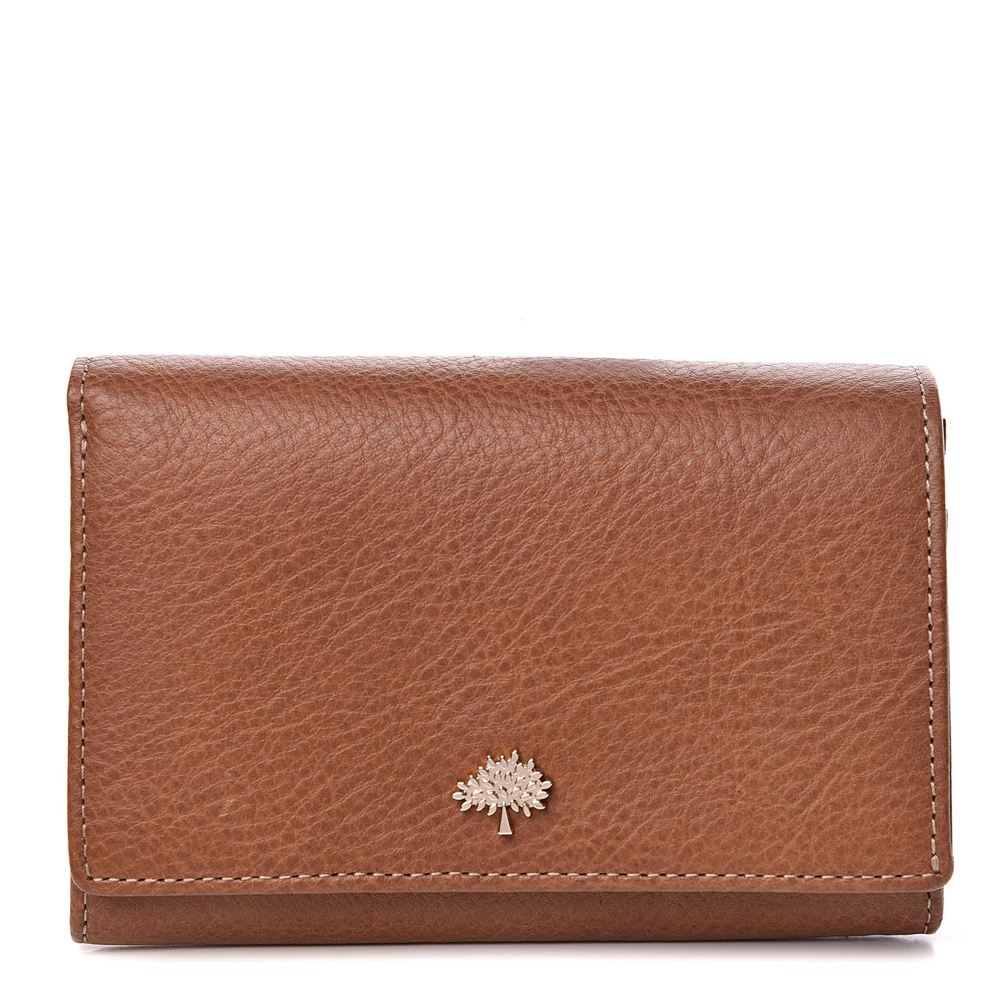 Natural Calfskin Tree French Purse Wallet Oak