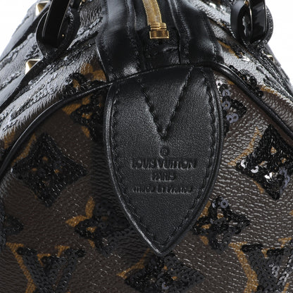 Louis Vuitton Monogram Sequins Eclipse Speedy 28 Black 4 of 8