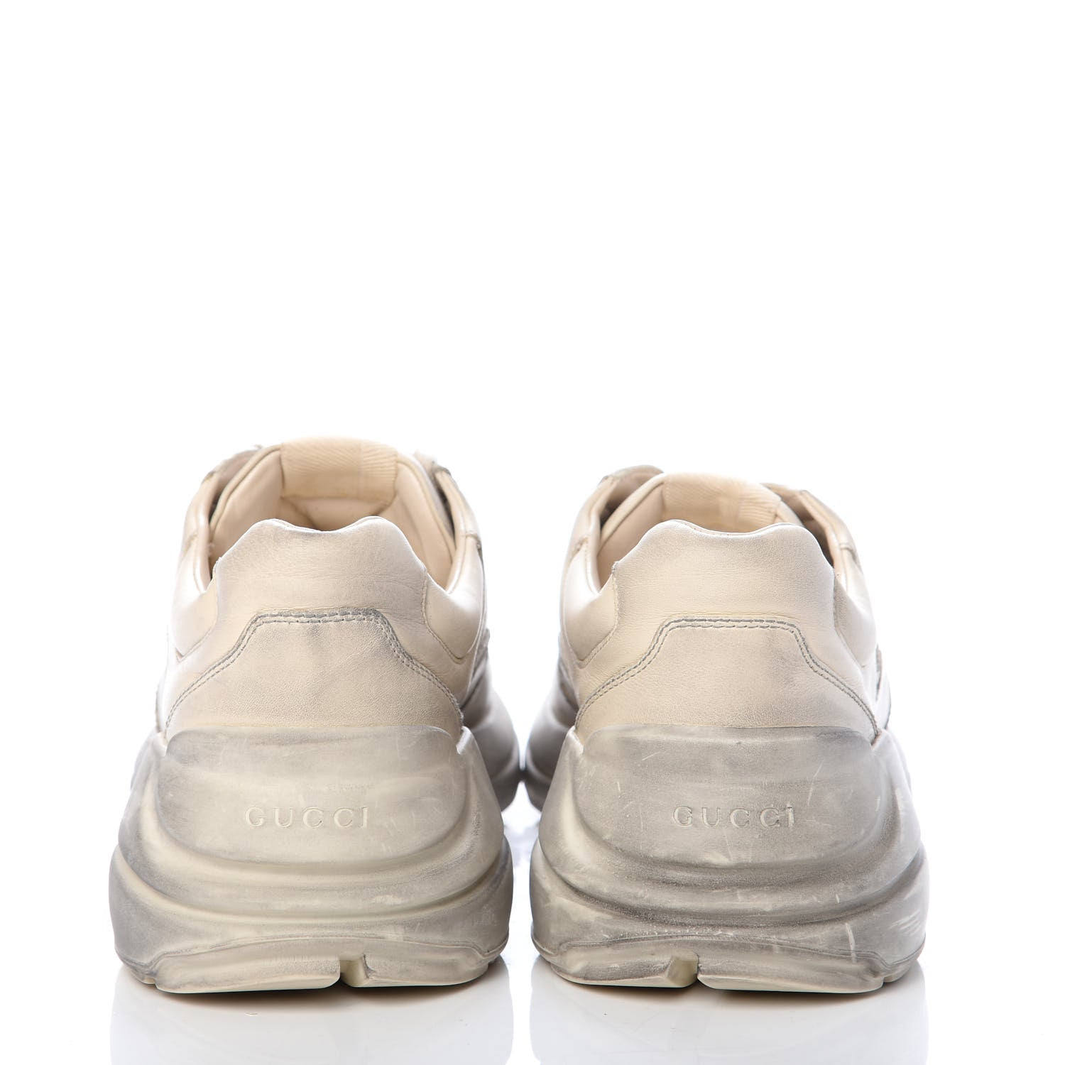 Gucci Soft Calfskin Mens Rhyton Sneakers 9.5 Ivory 7 of 11