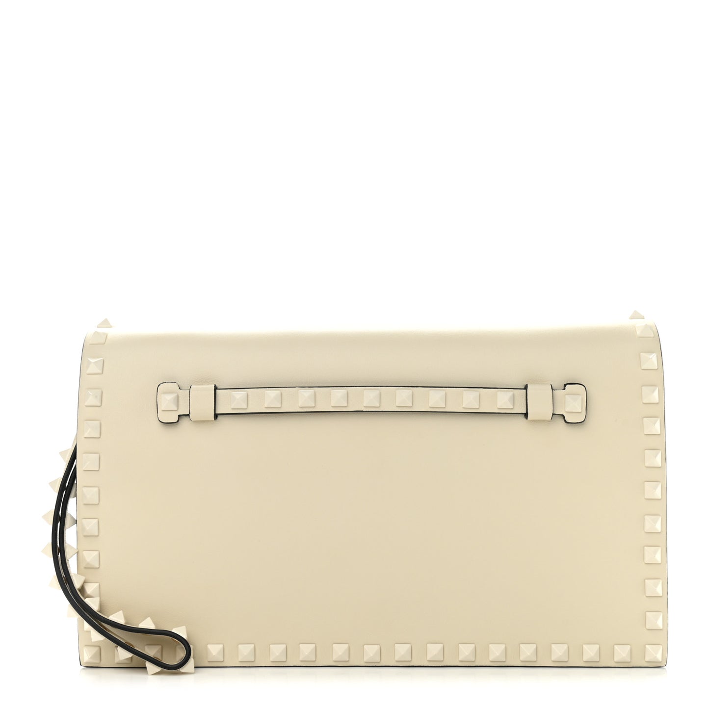 Nappa Rockstud Wristlet Clutch White