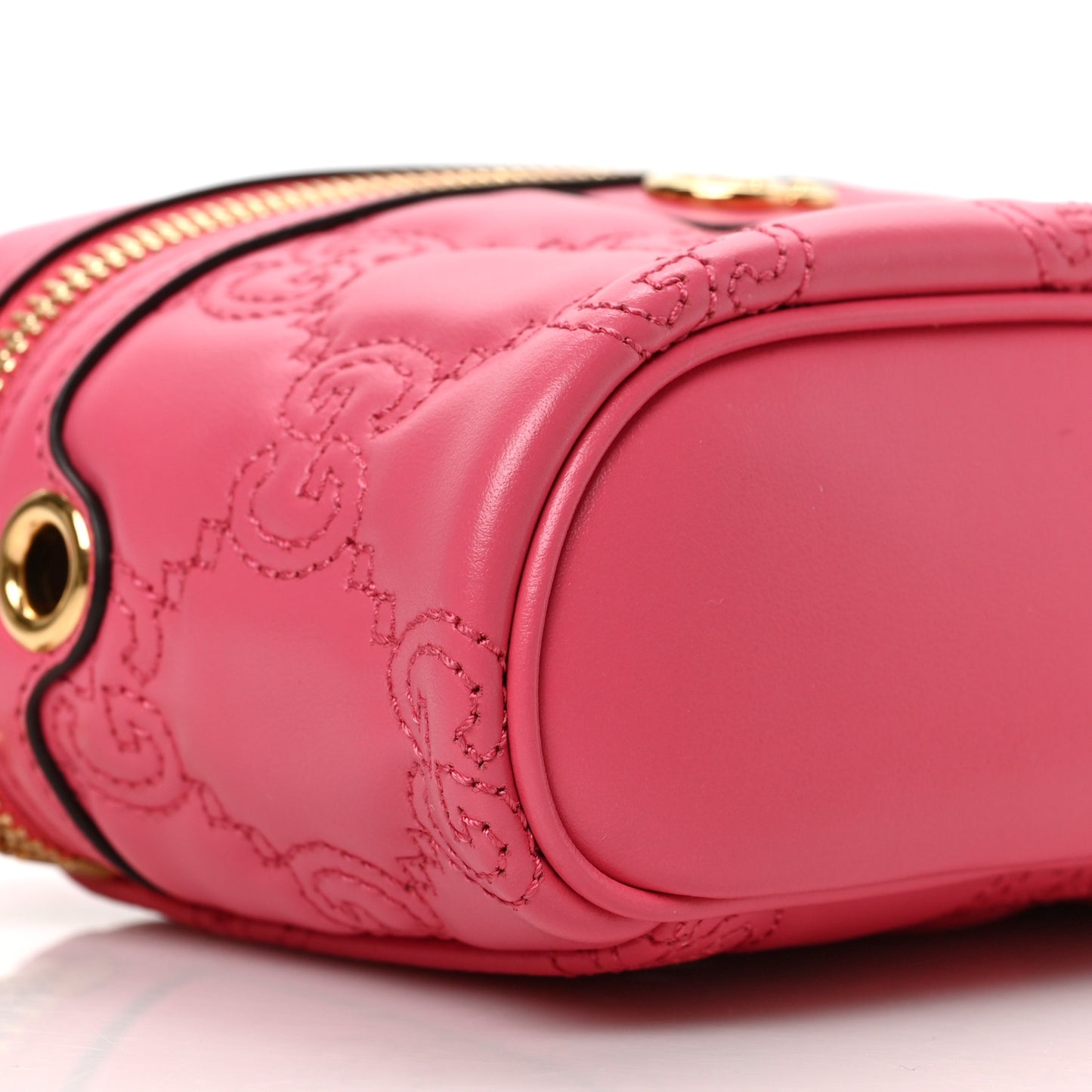 Calfskin GG Matelasse Mini Top Handle Bag Rhodamine Pink