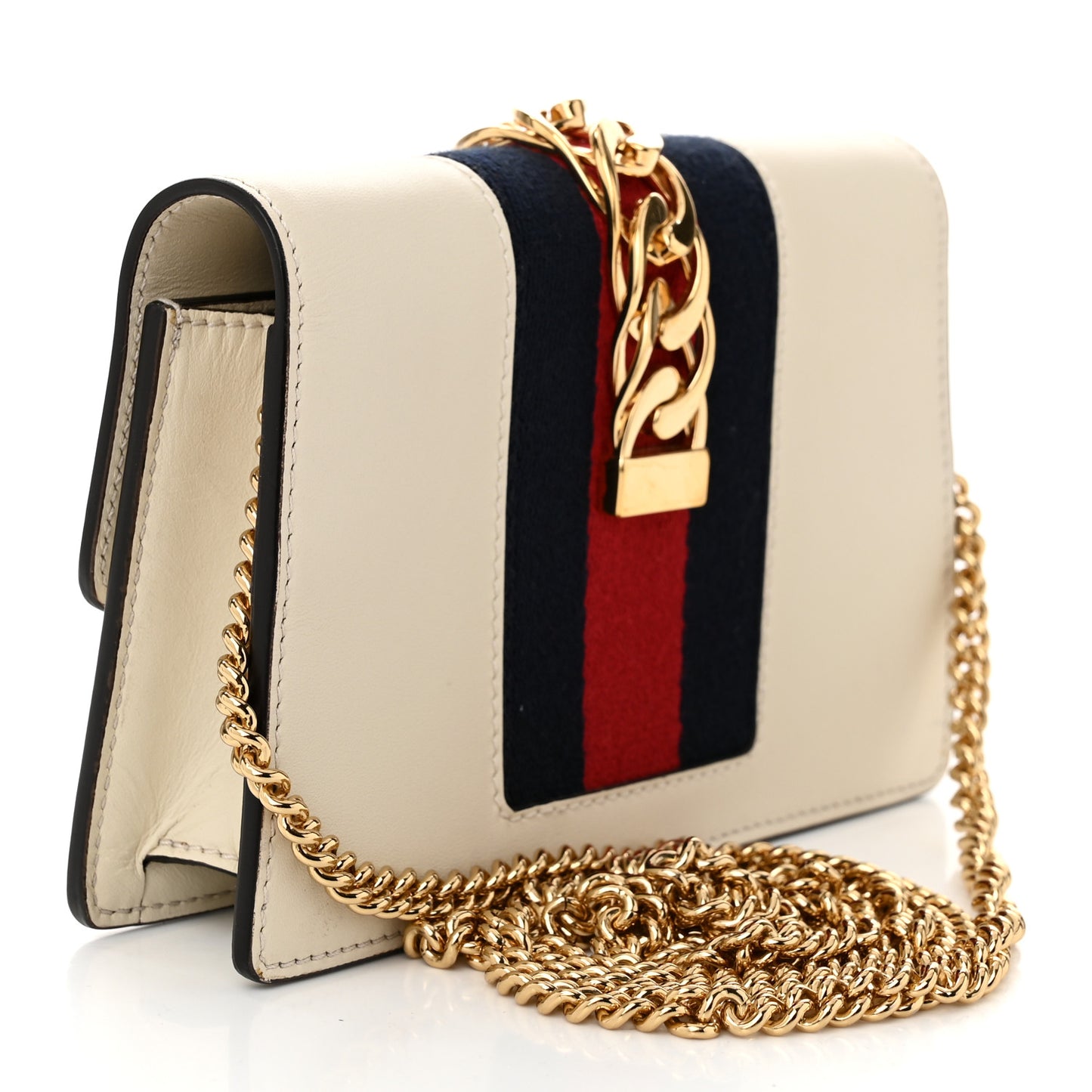 Calfskin Super Mini Sylvie Chain Shoulder Bag White